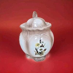 Vintage Brown Ironstone Pot Urn 8 in tall Flowers